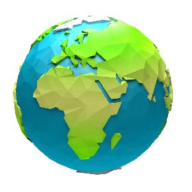 Cartoon low poly earth